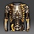 cheap Men&#039;s 3D T-shirts-Graphic Skull Skeleton Skulls Daily Designer Artistic Men&#039;s 3D Print Party Casual Holiday T shirt Gold Long Sleeve Crew Neck Shirt Spring &amp;  Fall Clothing Apparel Normal S M L XL XXL XXXL