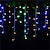 abordables Tiras de Luces LED-3.5m 4m 5m cadena de luces 24v bajo voltaje cortina impermeable al aire libre luz tira de hielo luz decoración de fiesta luz patio cerca llena de estrellas control intermitente de 8 modos 1 juego