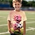abordables t-shirts 3d pour garçon-Garçon 3D Bande dessinée Dinosaure Football Tee-shirts Chemise Manche Courte 3D effet Eté Actif Sportif Mode Polyester Enfants 3-12 ans Col Ras du Cou Extérieur Casual du quotidien Standard