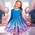 olcso lány 3D-s ruhák-Farsang Girls &#039; 3D Virágos Ruha Rózsaszín Hosszú ujj 3D nyomtatás Tavasz Ősz Sport &amp; Szabadtéri Napi Szabadság aranyos stílus Alkalmi gyönyörű Gyerekek 3-12 év hétköznapi ruha A vonalú ruha Térd