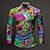 billiga grafiska skjortor för män-Blommig 3D Print Artistisk Herr Skjorta Dagliga kläder Utekväll Höst vinter Nedvikt Långärmad Gul, Kungsblå, Blå S, M, L 4-vägs stretchtyg Skjorta