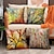 olcso virágos és növényi stílusban-4 db vászon párnahuzat, virágos virág&amp;amp;növények rusztikus négyzet hagyományos klasszikus pamut / művászon otthoni kanapé dekoratív kültéri párna kanapéhoz kanapé ágy szék