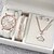 Χαμηλού Κόστους Ρολόγια Quartz-6 τμχ/σετ γυναικείο ρολόι casual στρογγυλό ρολόι quartz αναλογικό pu δερμάτινο ρολόι καρπού &amp; σετ κοσμημάτων, δώρο για τη μαμά της