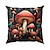 abordables style floral &amp; végétal-Housse de coussin double face en forme de champignon, taie d&#039;oreiller carrée décorative douce, pour chambre à coucher, salon, canapé, chaise, 1 pièce