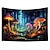 billiga Blacklight tapestries-svampskog blacklight gobeläng uv reaktivt sken i mörkret trippy psykedelisk dimmig natur landskap hängande gobeläng väggkonst väggmålning för vardagsrum sovrum