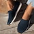 Χαμηλού Κόστους Γυναικεία Sneakers-Γυναικεία Αθλητικά Παπούτσια Slip-Ons Παπούτσια άνεσης Καθημερινά Επίπεδο Τακούνι Στρογγυλή Μύτη Μοντέρνα Καθημερινό Ανατομικό Περπάτημα Φουσκωτό πηνίο Μοκασίνια Μαύρο Σκούρο μπλε Μπεζ