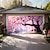 ieftine Capacele ușilor-peisaj cu flori de cireș banner pentru acoperirea ușii de garaj în aer liber frumos decor mare de fundal pentru ușă de garaj în aer liber decorațiuni de perete pentru acasă, eveniment, paradă de