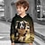 cheap Boy&#039;s 3D Hoodies&amp;Sweatshirts-Boys 3D Dog Football Hoodie Pullover Long Sleeve 3D Print Spring Fall Fashion Streetwear Designer Polyester Kids 3-12 Years Hooded Outdoor Casual Daily Regular Fit
