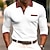 cheap Men&#039;s Button Up Polos-Plaid / Check Men&#039;s Business 3D Print Cable Knit Polo Golf Polo Outdoor Casual Daily Streetwear Polyester Long Sleeve Turndown Polo Shirts Black White Spring &amp; Summer S M L Micro-elastic Lapel Polo