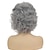 tanie starsza peruka-krótkie szare kręcone damskie peruki z grzywką naturalne włosy syntetyczne warstwowe starsze panie żaroodporne codzienne pełne peruki cosplay