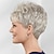 olcso régebbi paróka-Szintetikus parókák Göndör Pixie frizura Géppel készített Paróka Rövid A1 Szintetikus haj Női Puha Divat Könnyen hordozható Ezüst