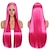 halpa Räätälöidyt peruukit-Synteettiset peruukit Suora Keskiosa Koneella valmistettu Peruukki Pitkä A1 A2 A3 A4 A5 Synteettiset hiukset Naisten Cosplay Pehmeä Juhla Vaaleahiuksisuus Vaaleanpunainen Punainen