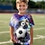 tanie chłopięce koszulki 3D-Dla chłopców 3D Piłka nożna T-shirt Koszula Krótki rękaw Druk 3D Lato Aktywny Sport Moda Poliester Dzieci 3-12 lat Półgolf Na zewnątrz Codzienny Regularny
