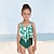 お買い得  水着-子供 女の子 水着 アウトドア グラフィック 活発的 水着 7-13歳 夏 ホワイト ピンク オレンジ