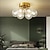billige Ring &amp; Rund Design-moderne indsænket loftslampe guld antik messing 6-lys armatur mid century glas globus lysekrone kobber loftslampe pendel til stue soveværelse spisestue køkken