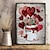 tanie Rośliny-vintage walentynki wall art canvas serca czerwone róże wydruki i plakaty zdjęcia tkanina dekoracyjna malarstwo do salonu zdjęcia bez ramki