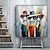 baratos Pinturas de Pessoas-as três mulheres arte de parede em tela senhoras usando chapéus pintura pintada à mão pintura feminina grande tela abstrata decoração de parede de casa sem moldura