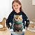 tanie dziewczęce bluzy z kapturem 3D-Dla dziewczynek 3D Kot Bluza z Kapturem Pullover Długi rękaw Druk 3D Wiosna Jesień Aktywny Moda Śłodkie Poliester Dzieci 3-12 lat Kaptur Na zewnątrz Codzienny Regularny