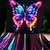 olcso lány 3D-s ruhák-Girls &#039; 3D Pillangó Ruha Hosszú ujj 3D nyomtatás Tavasz Ősz Sport &amp; Szabadtéri Napi Szabadság aranyos stílus Alkalmi gyönyörű Gyerekek 3-12 év hétköznapi ruha A vonalú ruha Térd feletti Poliészter