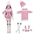 baratos Acessórios de Boneca-Brinquedo da menina 60cm roupas de boneca princesa vestido de casamento mudando camisola vestido rosa com chapéu outono e inverno conjunto de roupas