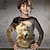 preiswerte 3D-T-Shirts für Jungen-Jungen 3D Wolf T-Shirt Hemd Langarm 3D-Druck Frühling Herbst Sport Modisch Strassenmode Polyester kinderkleidung 3-12 Jahre Rundhalsausschnitt Outdoor Casual Täglich Regular Fit