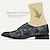 abordables Oxfords Homme-chaussures habillées pour hommes broderie noire en peau de mouton en cuir de veau antidérapant à lacets