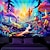 cheap Blacklight Tapestries-Mushroom Pathway Blacklight Tapestry UV Reactive Glow in the Dark Trippy Psychedelic Misty Nature Landscape Hanging Tapestry Wall Art Mural for Living Room Bedroom