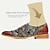 economico Oxford da uomo-scarpe eleganti da uomo rosso marrone stampa vintage motivo paisley in montone antiscivolo stringate
