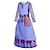 cheap Movie &amp; TV Theme Costumes-Wish Princess Asha Dress Cosplay Costume Outfits Girls&#039; Movie Cosplay Cute Purple Halloween Carnival Children&#039;s Day Dress Belt Bag
