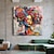 cheap People Paintings-Oil Painting Hand Painted Abstract Woman Big Hair Oil Painting Graffiti art painting on Canvas Thick knife firgure painting Wall Art Modern Contemporary Art  Home Decoration ready to hang or canvas