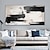 baratos Pinturas Abstratas-Pinturas a óleo feitas à mão em tela arte de parede decoração preto e branco minimalismo abstrato desenho de faca de óleo grosso para decoração de casa pintura sem moldura enrolada e não esticada