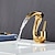 abordables Robinetteries de lavabo-Robinet lavabo - Jet pluie Plaqué Set de centre Mitigeur un trouBath Taps