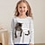 cheap Girl&#039;s 3D T-shirts-Girls&#039; 3D Cat Tee Shirt Long Sleeve 3D Print Spring Fall Active Fashion Cute Polyester Kids 3-12 Years Crew Neck Outdoor Casual Daily Regular Fit