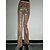 cheap Bottoms-Metallic Sparkle Pants Sheer Mesh Rhinestone Cover Up Disco Solid Color Women&#039;s Party Club Pride Parade Adults&#039; Pants
