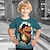 tanie chłopięce koszulki 3D-Dla chłopców 3D Kreskówki Dinozaur T-shirt Koszula Krótki rękaw Druk 3D Lato Aktywny Sport Moda Poliester Dzieci 3-12 lat Półgolf Na zewnątrz Codzienny Regularny