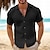 cheap Men&#039;s Button Up Shirts-Men&#039;s Shirt Button Up Shirt Summer Shirt Beach Shirt Black White Pink Blue Khaki Short Sleeve Plain Lapel Casual Daily Clothing Apparel Cotton And Linen Fashion Comfortable