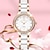 cheap Quartz Watches-New Seno Tatsuno Brand Women&#039;S Watches Decorative Ceramic Tiled Solid Steel Band Dial Quartz Watches Fashionable And Elegant Women&#039;S Wristwatches