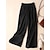 זול מכנסי פשתן מכותנה לנשים-בגדי ריקוד נשים רגל רחבה צ&#039;ינו כותנה ופשתן כיס בג&#039;י מותניים גבוהים עד לקרסול שחור קיץ