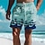 cheap Men&#039;s Board Shorts-Waves Men&#039;s Resort 3D Printed Board Shorts Swim Trunks Elastic Waist Drawstring with Mesh Lining Aloha Hawaiian Style Holiday Beach S TO 3XL