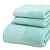 billige Håndkle sett-luksus badehåndklær sett - 3 deler 100% bomull baderomshåndklær, hurtigtørkende, ekstra aborbent, supermyke håndklær sett 1 håndkle, 1 vaskekluter, 1 badehåndkle