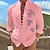 cheap Men&#039;s Graphic Cotton Linen Shirts-Turtle Men&#039;s Hawaiian Casual Graphic Shirt Daily Wear Going out Weekend Spring Standing Collar Long Sleeve Black, White, Pink S, M, L Washable Cotton Fabric Shirt