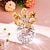 cheap Photobooth Props-Handmade Crystal Champagne Rose Flower Figurine with Round Vase Romantic Rose Gifts for Women on Wedding Valentine&#039;s Chrismas Glass Rose Flowers for Girlfriend Wife Home Table Decorations
