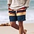cheap Men&#039;s Printed Shorts-Stripe Color Block Men&#039;s Resort 3D Printed Board Shorts Swim Trunks Elastic Waist Drawstring with Mesh Lining Aloha Hawaiian Style Holiday Beach S TO 3XL