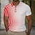 cheap Men&#039;s Button Up Polos-Geometry Men&#039;s Business Casual 3D Print Waffle Polo Shirt Street Wear to work Daily Wear Waffle Fabric Short Sleeve Turndown Polo Shirts Red Blue Summer S M L Micro-elastic Lapel Polo