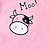 abordables Pijamas 3D para niña-camiseta de vacas 3d para niña &amp; pantalones cortos conjunto de pijama rosa manga corta estampado 3d verano activo moda lindo poliéster niños 3-12 años cuello redondo hogar causal interior ajuste