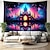 cheap Blacklight Tapestries-Ramadan Mosque Blacklight Tapestry UV Reactive Glow in the Dark Trippy Misty Nature Landscape Hanging Tapestry Wall Art Mural for Living Room Bedroom
