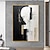 levne Motivy postav-originální černá a bílá postava olejomalba bílá texturou olejomalba moderní abstraktní akrylové nástěnné umění černá ručně malovaná malba dárek bez rámu