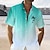 abordables Chemise hawaïenne homme-Chemise hawaïenne à manches courtes pour hommes, dégradé de couleurs, palmier, imprimé en 3d, chemise d&#039;été, vacances, usage quotidien, s à 3xl