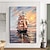 levne Krajinomalby-velký lodní obraz ručně malovaný oceán olejomalba ručně vyráběné plachtění umění plachetnice malba výzdoba pokojná zeď umění přímořská výzdoba loď na moři západ slunce malba na nástěnnou dekoraci