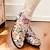 tanie Sandały damskie-Damskie Sandały Rzymskie buty Ręcznie robione buty Zabytkowe buty Impreza Codzienny Plaża Kwiaty Koci obcas Elegancja Bohema Zabytkowe Skóra Tasiemka Kolorowy
